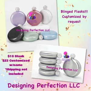 Custom Flasks- Rhinestone Bling for Bridesmaids, wedding gift, birthday gift