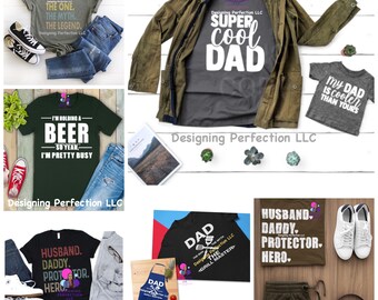 Camisas del Día del Padre/marido, papá, protector y héroe.