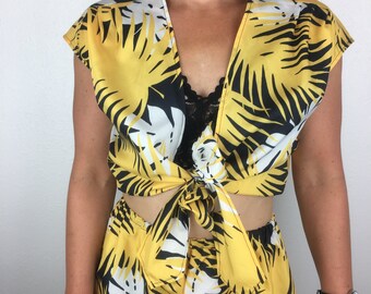 Vintage Two-Piece Summer Shirt and Short Set