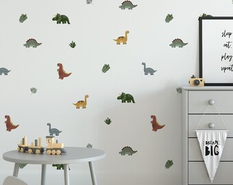 Muted Mini Dinosaur Removable Wall Decals / Dinosaur Room Decor / Removable Dinosaurs / Nursery Decor / Boys Room / Dinosaurs