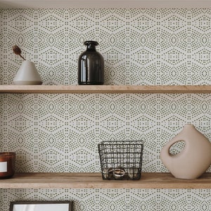 Small Boho Dot Tile Wallpaper / Bohemian Style / Mudcloth Wallpaper / Hand Drawn Wallpaper / Boho Feature Wall