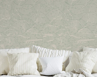 Wave Wallpaper / Vintage Wave / Ocean Wallpaper / Custom Wallpaper / Wallpaper / Surf Decor / Surfer / Boys Room / Nursery Walls