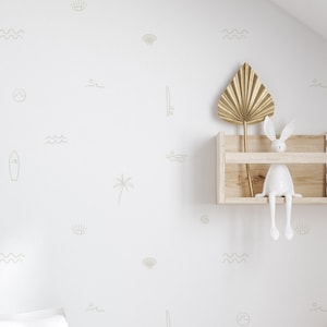 Ocean Surfing Abziehbilder / Surfer Wanddekor / Meer Thema / Surfer Thema / Surf Art / Minimal Kinderzimmer / Kinder Abziehbilder