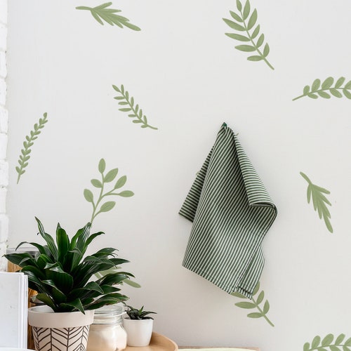 Removable Wall Decals / Watercolor Leaves / Botanical / Etsy