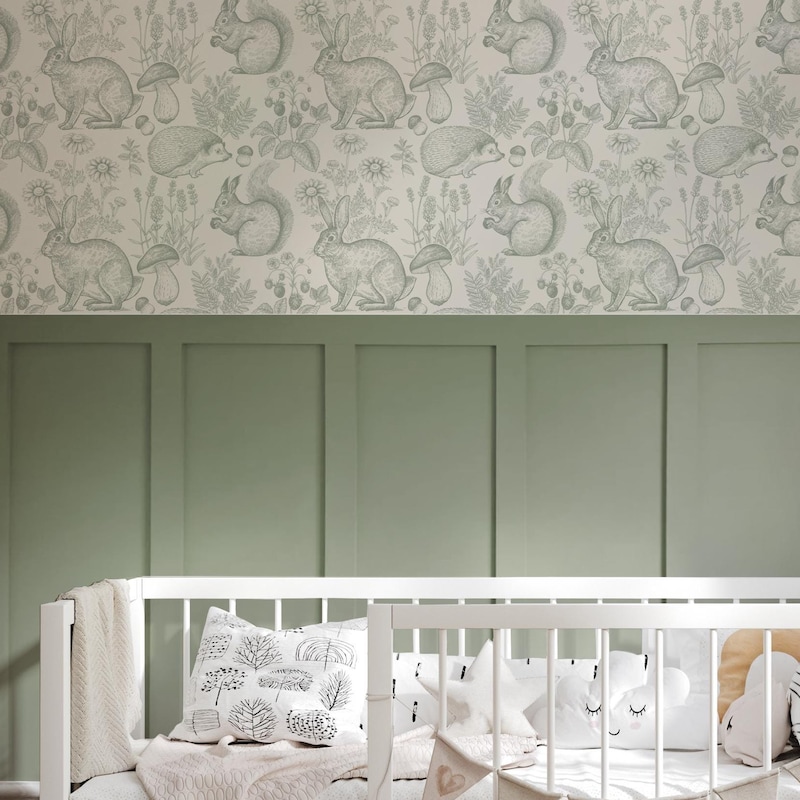 Woodland Nursery Wallpaper - Etsy