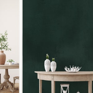 Emerald Green Textured Wallpaper / Hand Painted Wallpaper / Textured Walls / Texture Wallpaper / Accent Wall / Emerald Wallpaper