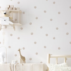 Neutral Beige Dot Removable Wall Decals / Earthy Polka Dots / Dot Wall Stickers / Nursery Decor / Neutral Nursery / Boho Decor