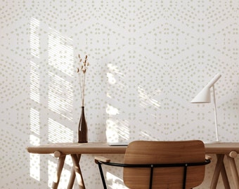 Boho Dot Tile Wallpaper / Bohemian Style / Mudcloth Wallpaper / Hand Drawn Wallpaper / Boho Feature Wall