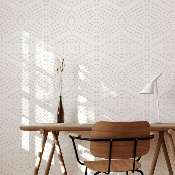 Boho Dot Tile Wallpaper / Bohemian Style / Mudcloth Wallpaper / Hand Drawn Wallpaper / Boho Feature Wall