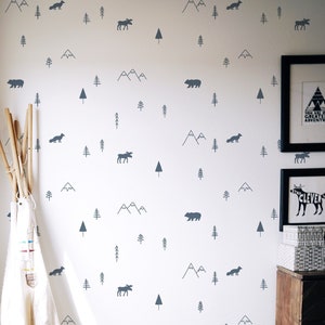 Wilderness Wall Decals / Removable Decals / Forest Decals / Forest Animals / Forest Compilation / Forest Wall Art / Boys Nursery