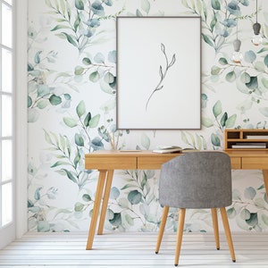 Watercolor Eucalyptus Wallpaper / Soft Plant Wallpaper / Plant Theme / Leaves Wallpaper