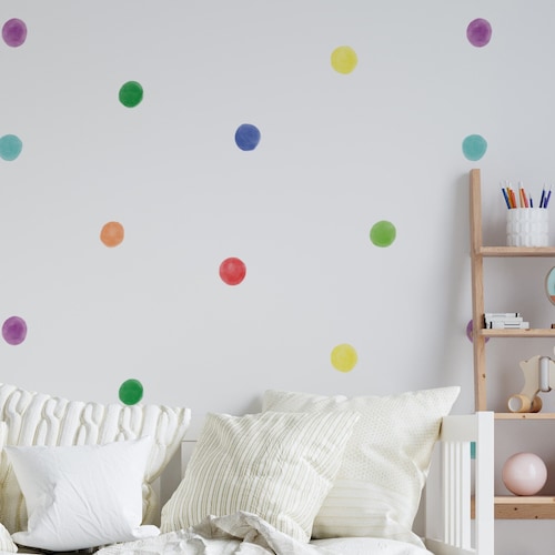 Rainbow Dots Wall Decals / Removable Rainbow Decals / Peel and Etsy