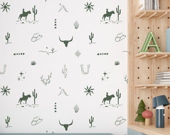 Wild West Wall Decals / Removable Decals / Western Theme Decals / Cowboy /  Kids Room Decals