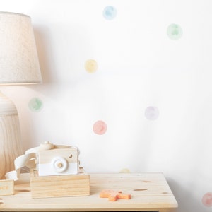 Pastel Watercolor Dots / Removable Pastel Wall Polkadots / Dot Wall Stickers / Modern Nursery Decals / Neutral Nursery / Rainbow Wall Art