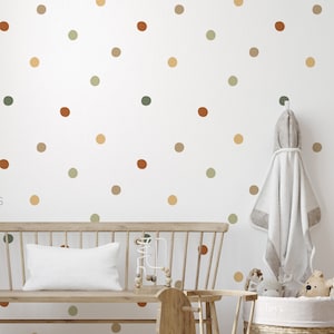 Green Neutral Painted Removable Dot Decals / Removable Polkadots / Dot Wall Stickers / Modern Nursery / Neutral Nursery / Rainbow Wall Art