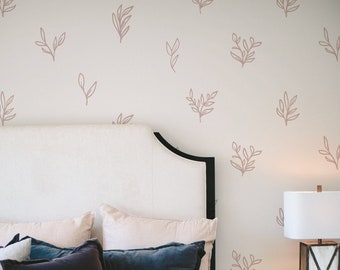 Muurstickers asbladeren / Botanische stickers / Bladstickers / Muurstickers bladeren / Neutrale muurstickers / Scandinavisch