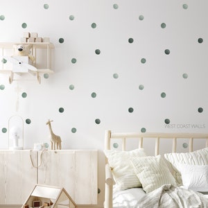 Green Ombre Removable Watercolor Dots / Removable Wall Polkadots / Dot Wall Stickers / Modern Nursery Decals / Neutral Nursery