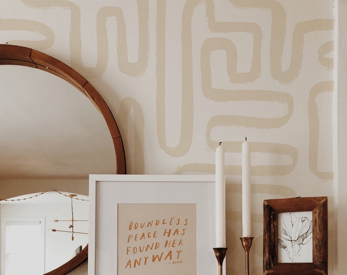 Paintbrush Maze Removable Wallpaper Alternate Colors Etsy