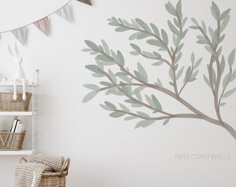 Large Tree Removable Wall Decal / Oversized Tree Decal / Watercolor Lemon Tree Decal / Tree Nursery Decor / Tree Playroom Wall Decal