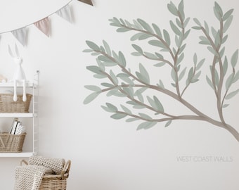 Grande albero rimovibile adesivo murale / Oversize Tree Decal / Watercolor Lemon Tree Decal / Tree Nursery Decor / Tree Playroom Wall Decal