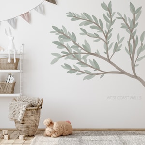 Large Tree Removable Wall Decal / Oversized Tree Decal / Watercolor Lemon Tree Decal / Tree Nursery Decor / Tree Playroom Wall Decal