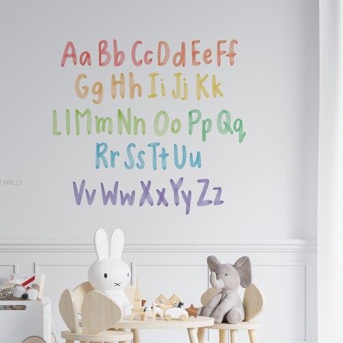 Watercolor Alphabet Letters Removable Decals / Alphabet Etsy