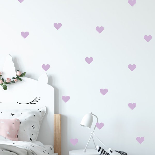 Heart Decals / Hearts Wall Stickers / Heart Wall Decor / Valentines Decals / Removable Decals / Pastel Decor / Kids Room Decals