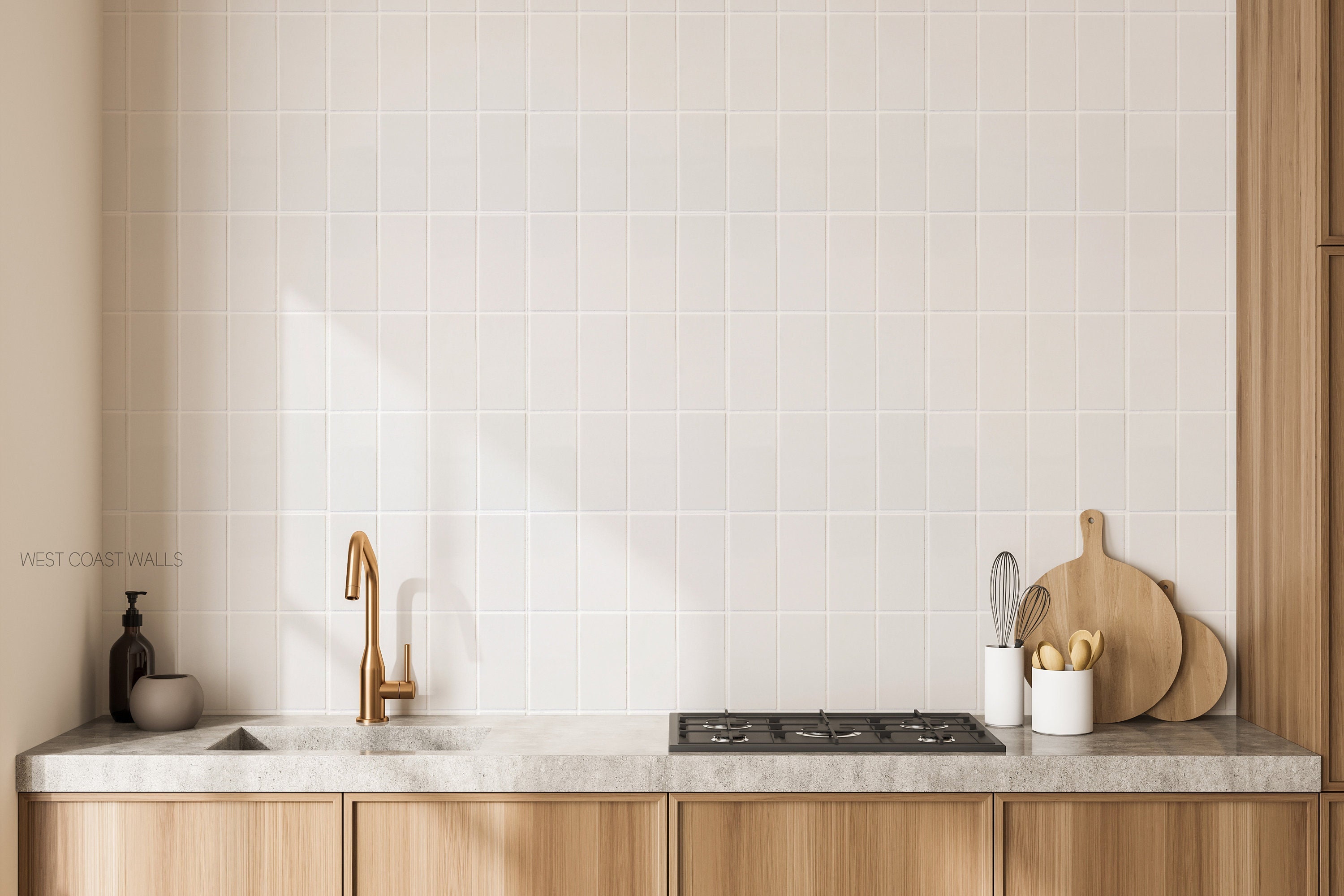 Credence Adhesive pour la salle de bain de cuisine, Faux carrelage adhésif  mural blanc Credence Kitchen Adhesive, Waterproof Metro 3d Tile Pvc Adhesive  Mural, 4 pièces