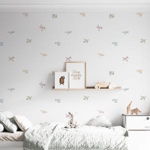 Minimalist Airplane Decals / Simple Airplane Decor / Removable Airplane Wall Decals / Nursery Decor / Boys Room / Airplane Stickers
