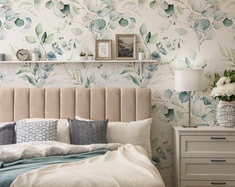 Eucalyptus Leaves Wallpaper Peel and Stick or Traditional
