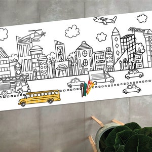 City Coloring in Banner / Giant Coloring Page / 4 foot Coloring Sheet / Giant Coloring Sheet / Coloring Page Banner