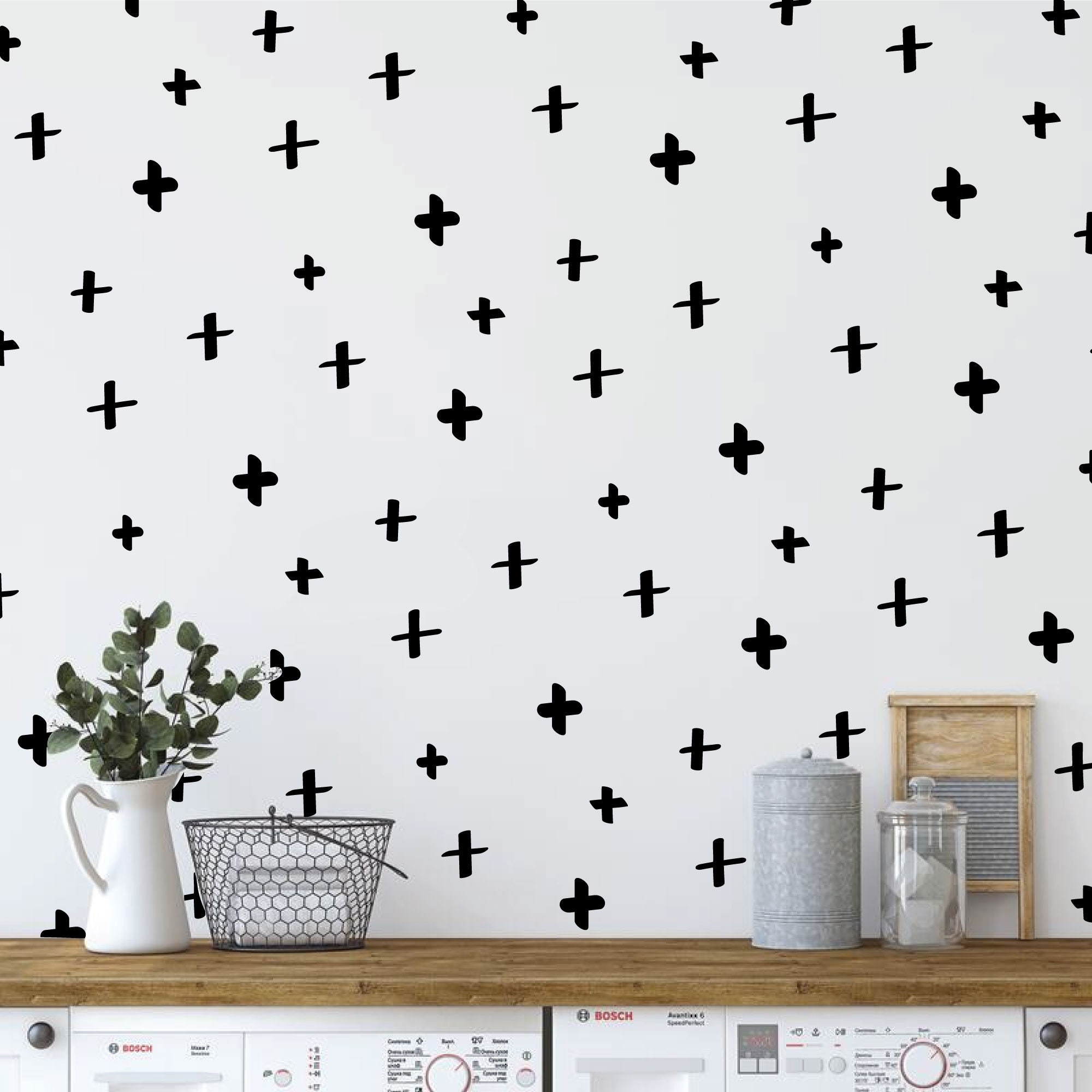 Plus Sign Wall Decals / Geometric Decals / Removable Wall Etsy