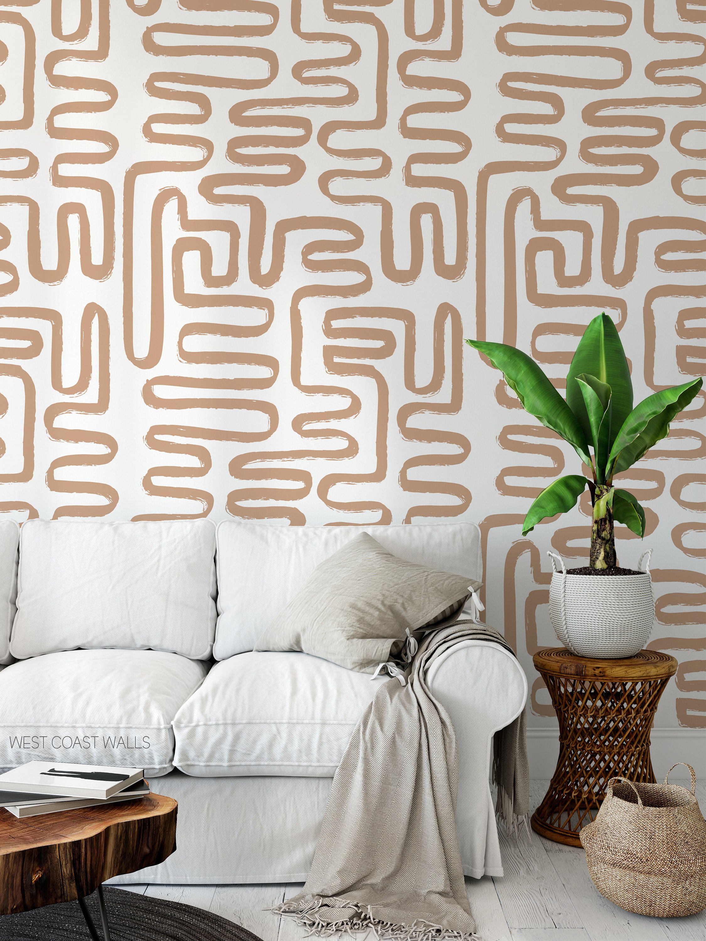 Paintbrush Maze Removable Wallpaper Alternate Colors Etsy