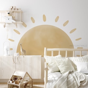 Large Sun Removable Wall Decal / Oversized Sun Decal / Watercolor Sun Decal / Sun Nursery Decor / Playroom Wall Decal / Nursery Wallpaper