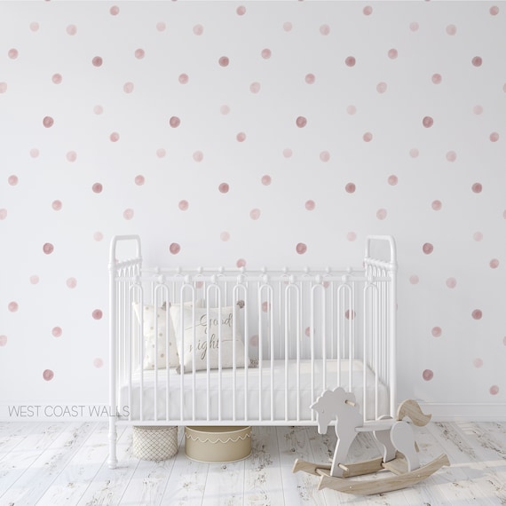 Pastel Pink Watercolor Dots / Removable Pastel Wall Polkadots - Etsy