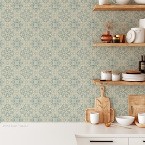 Modern Mosaic Wallpaper / Mosaic Tile Wallpaper / Backsplash Wallpaper / Accent Wall / Moroccan Theme