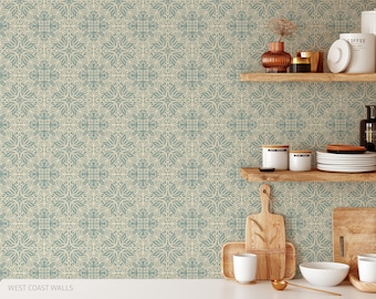 Modern Mosaic Wallpaper / Mosaic Tile Wallpaper / Backsplash Wallpaper / Accent Wall / Moroccan Theme