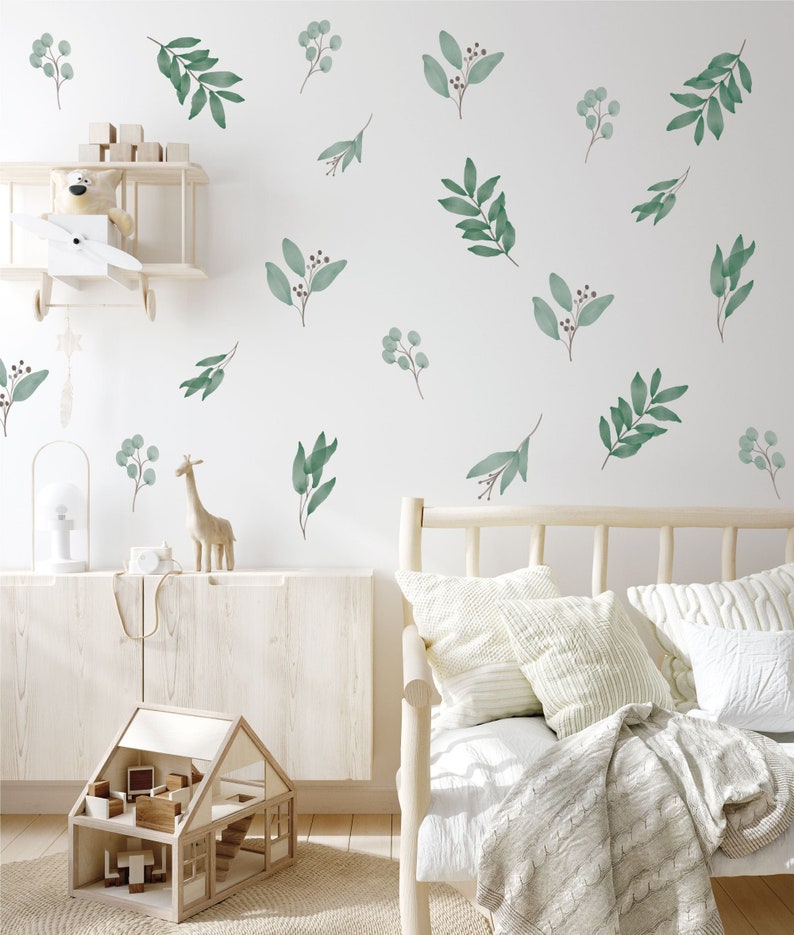 Removable Wall Decals / Watercolor Leaves / Botanical / Etsy Canada