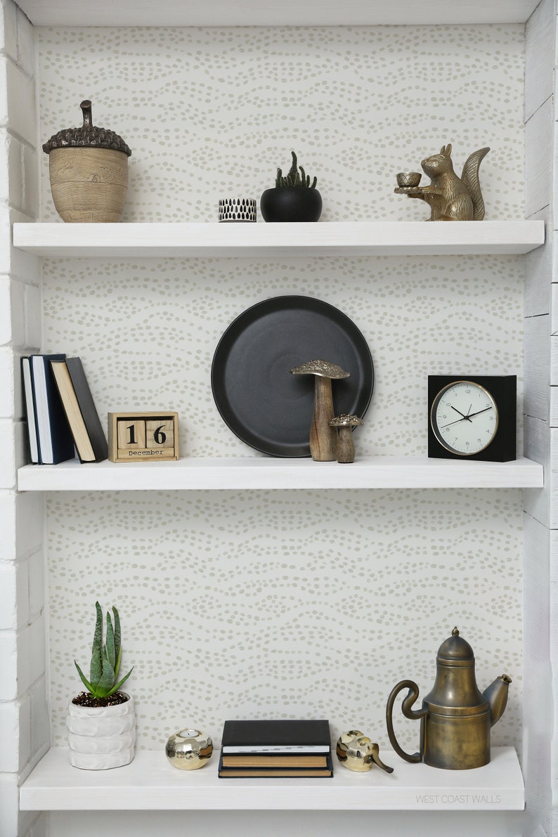 Boho Dot Wave Wallpaper / Bohemian Style / Eclectic Wallpaper / Hand Drawn Wallpaper / Boho Feature Wall image 5