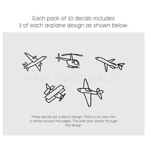 Minimalist Airplane Decals / Simple Airplane Decor / Removable Airplane Wall Decals / Nursery Decor / Boys Room / Airplane Stickers image 5