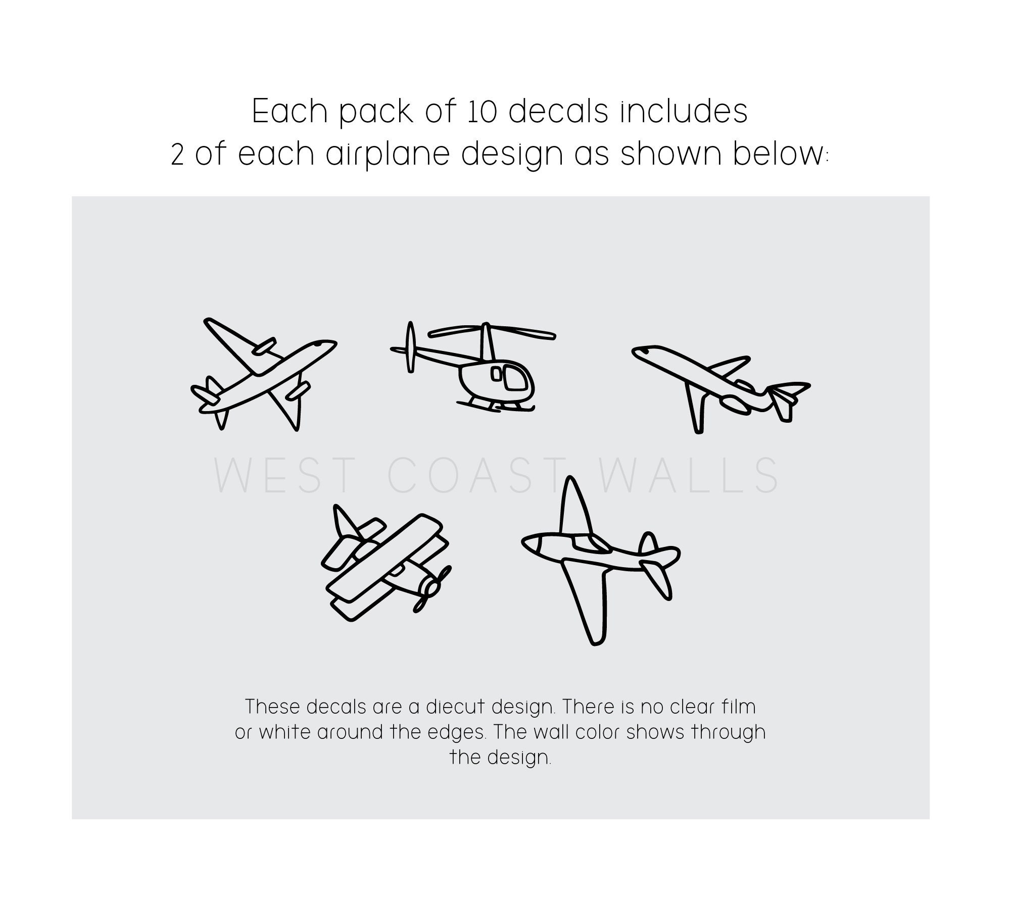 Minimalist Airplane Decals / Simple Airplane Decor / Removable Etsy