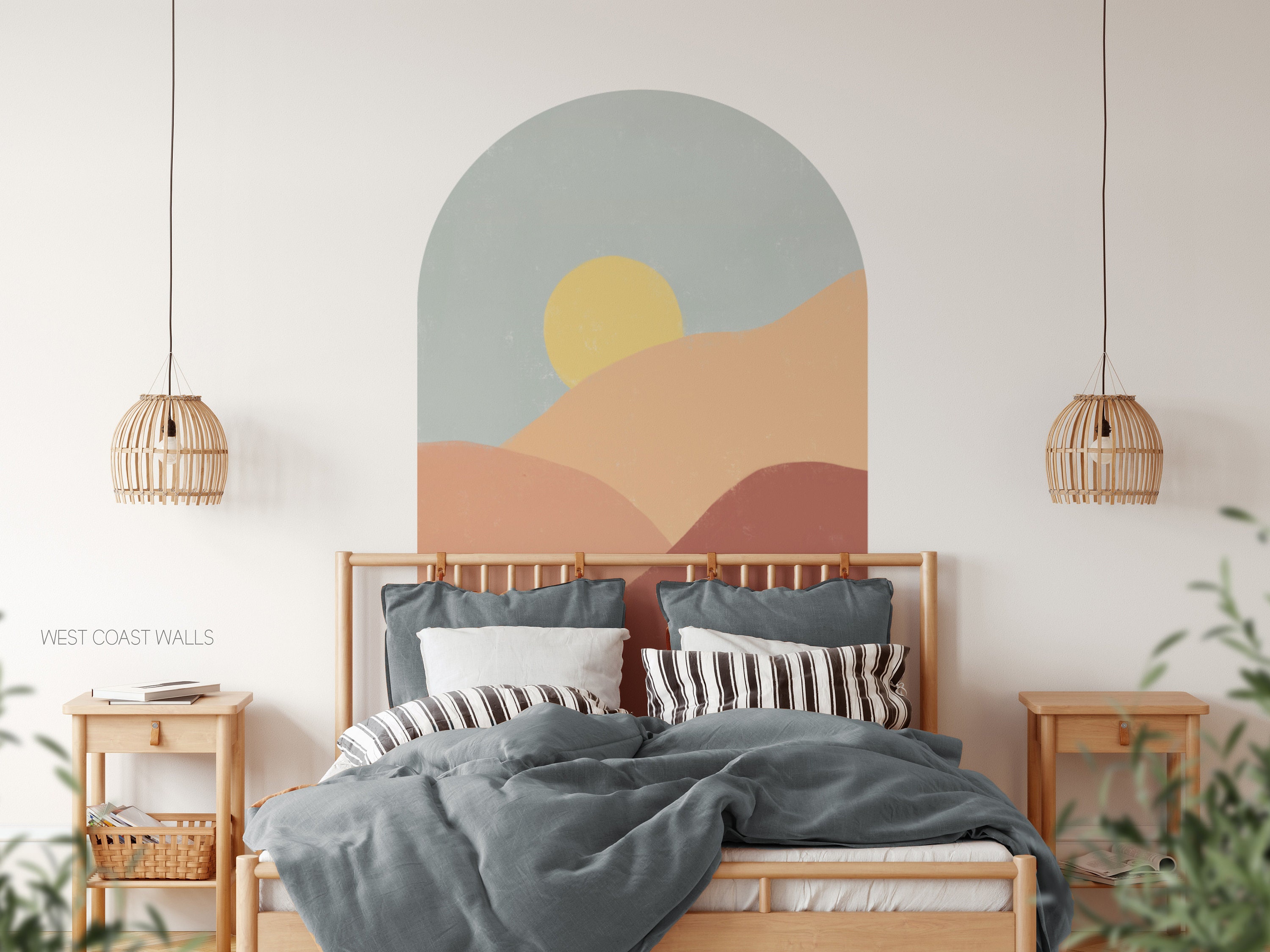 Boho Sunrise Removable Arch Decal / Boho Arch / Boho Sunset / Arch Wall ...