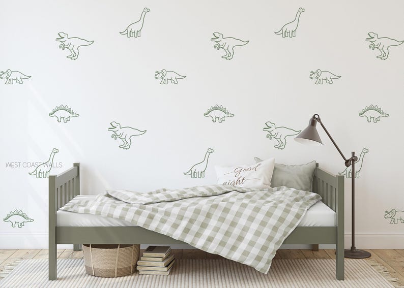 Minimalist Dinosaur Decals / Dinosaur Decor / Removable Dinosaurs / Nursery Decor / Boys Room / Dinosaur Stickers / Dinosaur Decor / T-Rex image 3