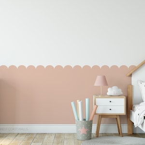 Scalloped Wall Decal / Scallop Wallpaper / Removable Scallops / Custom Scallop Sticker