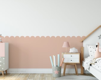Scalloped Wall Decal / Scallop Wallpaper / Removable Scallops / Custom Scallop Sticker