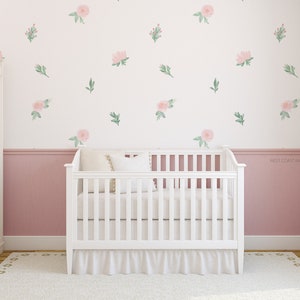 Muted Peony Wall Decals / Floral Walls / Watercolor Flowers / Floral Wall Art / Nursery Decals / Soft Floral Decals