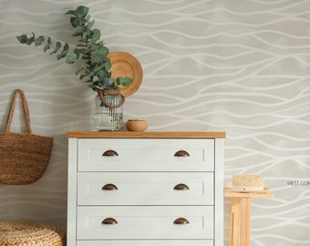 Boho Wave Wallpaper, Alternate Colours available / Abstract lines Modern Wall / Custom Wallpaper / Modern Nursery / Subtle Walls