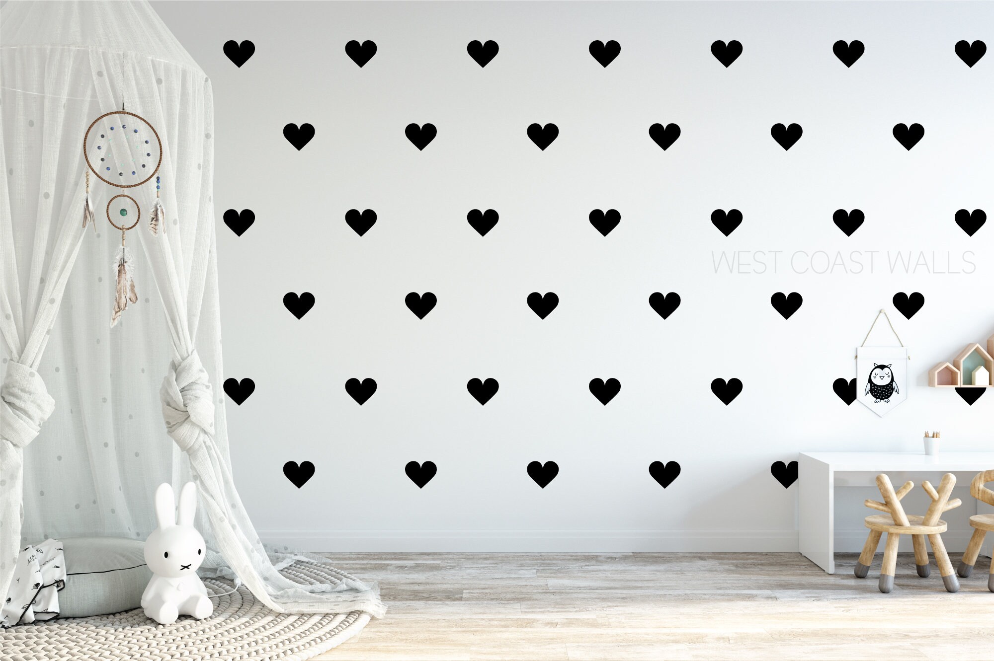 Heart Decals / Hearts Wall Stickers / Heart Wall Decor / Etsy Canada