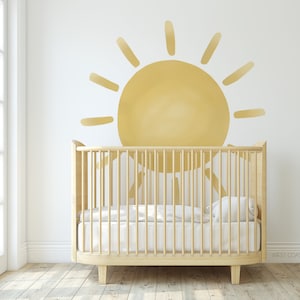 Watercolor Sun Wall Decal: Large Removable Nursery Decor