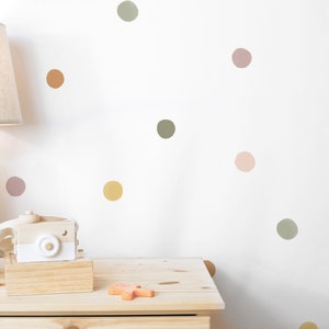 Neutral Rainbow Painted Removable Dot Decals / Removable Polkadots / Dot Wall Stickers / Modern Nursery / Neutral Nursery / Rainbow Dots